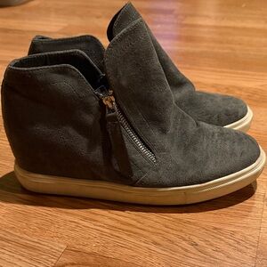 Gray Suede High-Top Sneakers